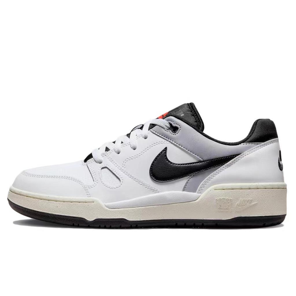 Nike Full Force Leder Abriebfest Abriebfest Niedrig geschnittene Skateboard-Schuhe Herren Grau Weiß FB1362-101(Team901-)