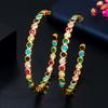 Fashion 18k Gold Plated Cubic Zirconia Stone Bezel Setting Big Size Round Circle Hoop Earrings for Women Party Memorial Day Gift