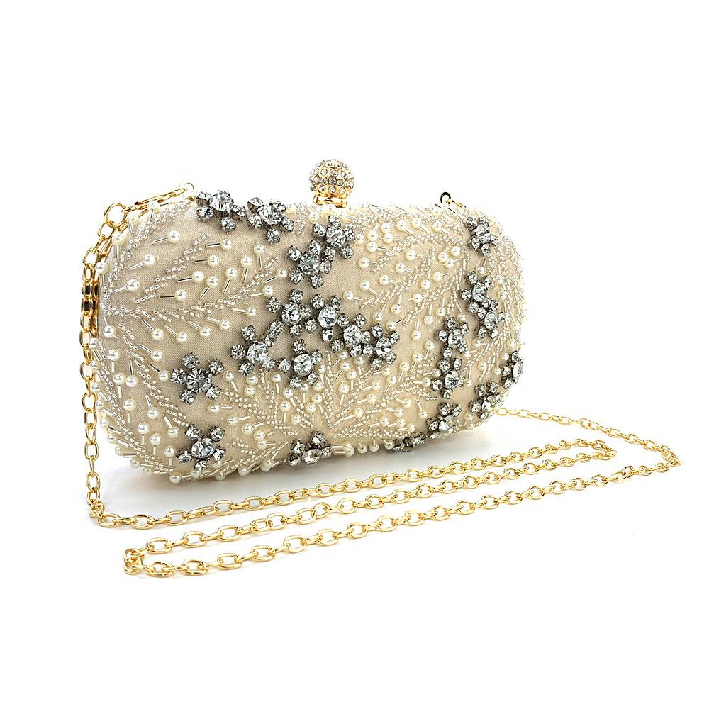 Pearl Diamond Women Evening Bag Designer Crystal Wedding Bridal Clutches Designer Female Shoulder Purses Handbags Dinner Bags