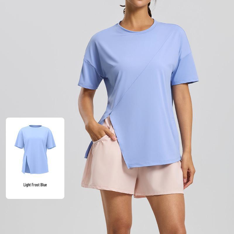 

Spring & Autumn Quick-Dry Breathable Yoga T-Shirt: Loose Fit, Round Neck, Short Sleeve Medium
