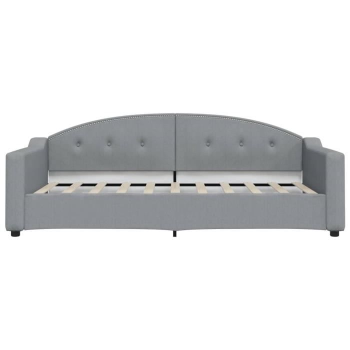 VidaXL Lit de repos gris clair 90x190 cm tissu 354193