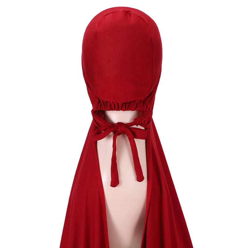 Muslim Modal Adjustable Scarf Rope Cap Jersey Lnstant Hijab Soft Turban Plain Shawl Solid Headband Wraps Foulard Femme