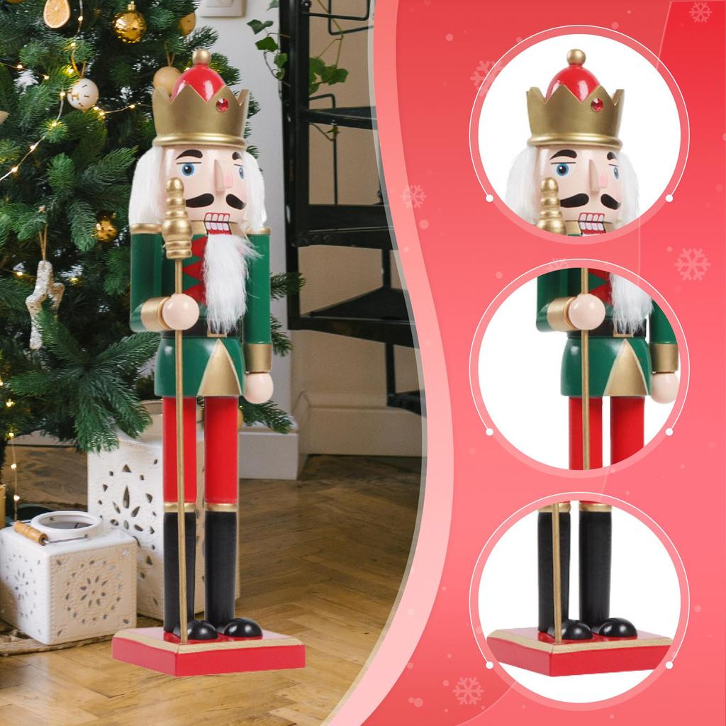 Nutcracker Statue Tabletop Ornament Wood Sculpture Crafts for Housewarming Desktop