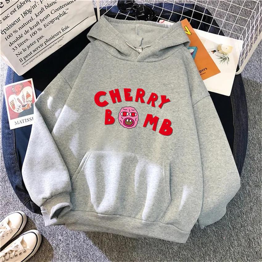 Winter Womens Hoodie The Creator Cherry Bomb Graphic Vintage Hip Hop Sweatshirts Casual Streetwear Unisex Pullover Women Hoodies