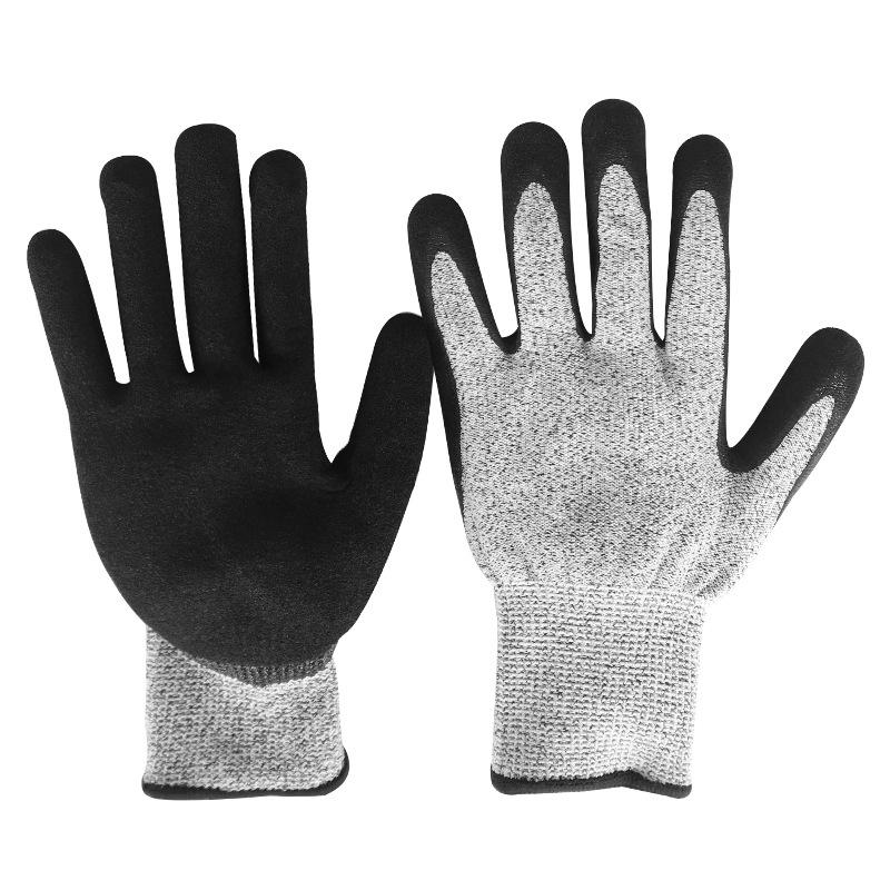 Level 5 Cut-Resistant PU Coated Industrial Gloves - Non-Slip, Wear-Resistant, Cut-Proof Safety Gear