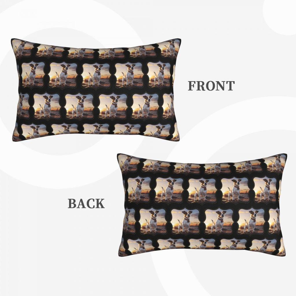 Jack Russell Dog At Sunset Rectangle Pillowcase Cushion Cover Decorative Bedroom Bed Home Comfort Throw Pillow