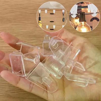 Transparent Hooks String Lights Clip Holder Home Cabinet Drawers Hook Heavy Duty Plastic Hooks For Secure Hanging On Window Door