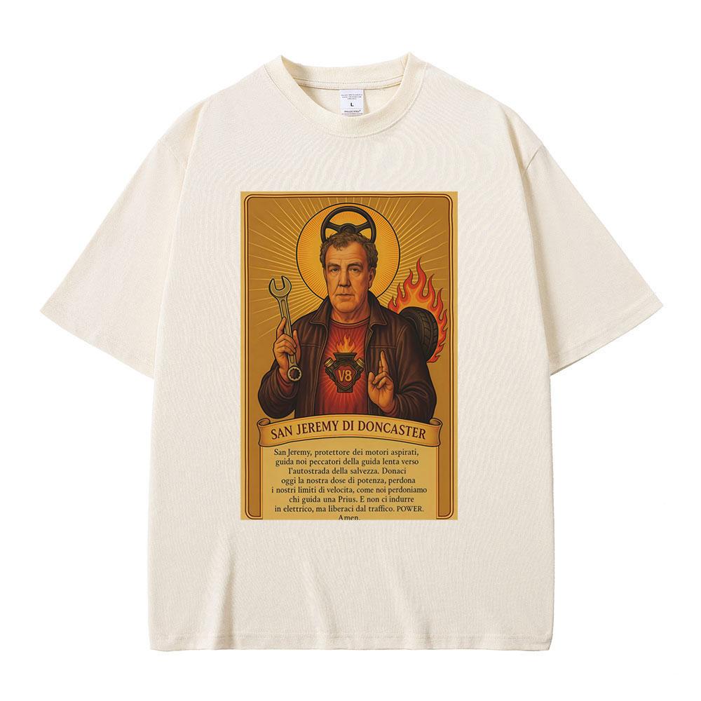 Jeremy Clarkson T-Shirt San Jeremy Di Doncaster Ausrüstung Lustige Meme T-Shirts Herren Damen Freizeit Baumwolle Übergroß Kurzarm T-Shirt
