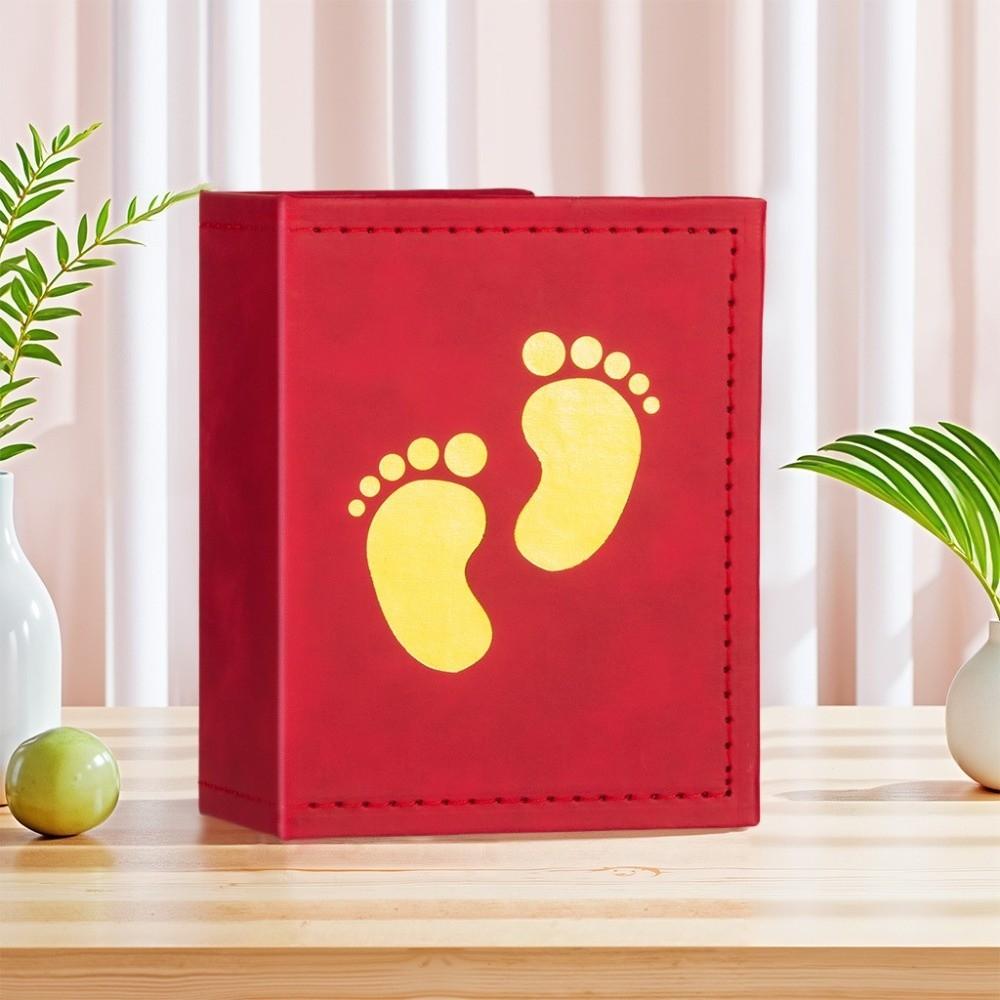 6 Inch 100 Pockets Photo Album Leather Surface Insert Pocket Design Plastic Sleeves Album Laminated Compatible Gold Stamped