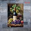 Wine themed wall decoration - suitable for home, office, restaurant, kitchen, garden decoration | Grape wine bottle artwork