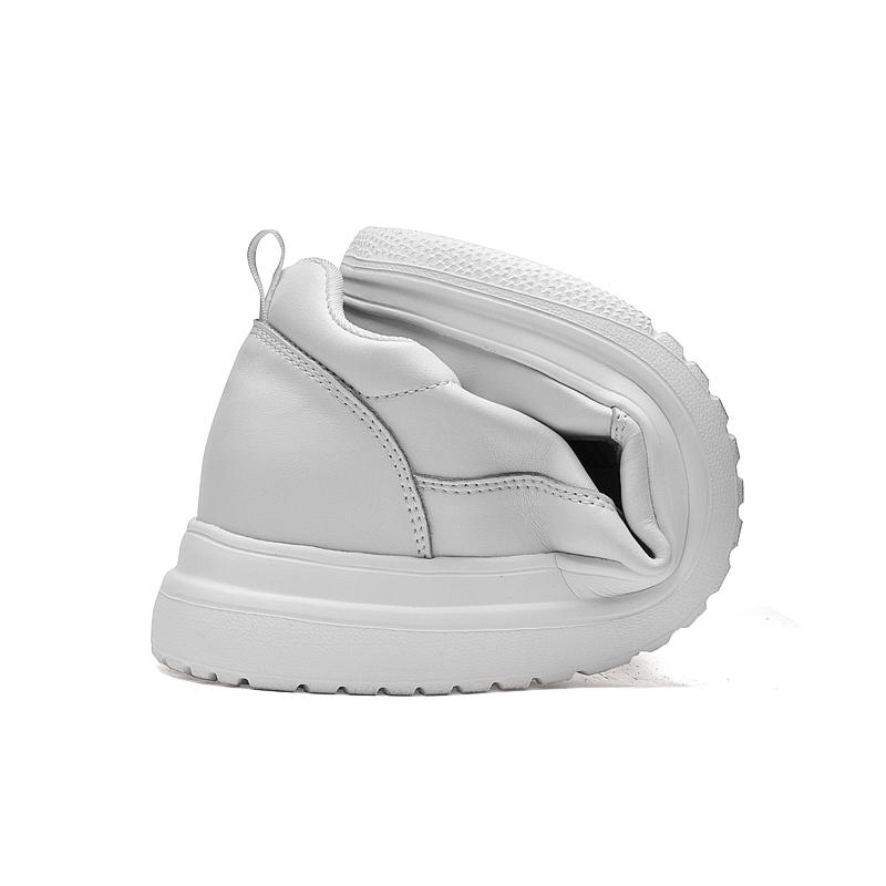 Fashion Men's Elevator Shoes Classic White Outdoor Leather Casual Walking Shoes High Quality Black Inner Height Increase 6/8cm Shoes