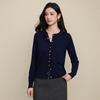 Romantic Cherry Embroidered Wool Knit Cardigan - Women's French Style
