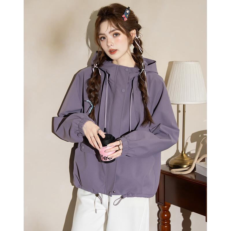 ET BOITE Women's Casual Hooded Short Jacket