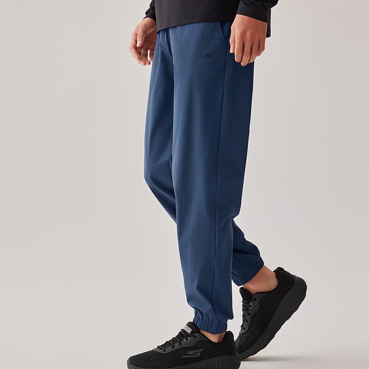 Skechers Sun Protection Cool Breathable Tapered Knit Sports Pants Men pants Deep-Sea-Blue P225M090-0079