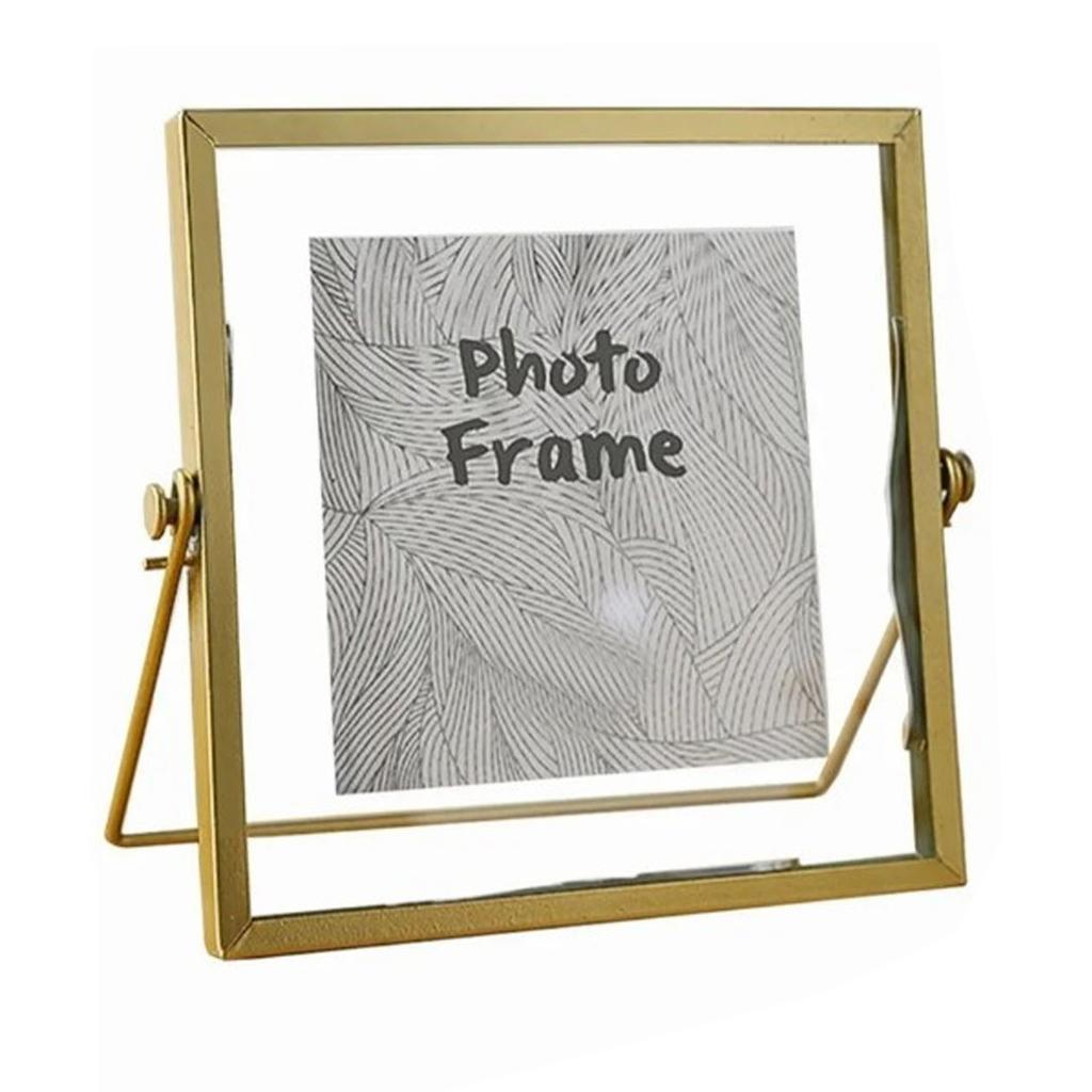 Photo Frame Nordic Style Geometric Metal Wrapping Edges Iron Art Desk Picture Frame for Living Room