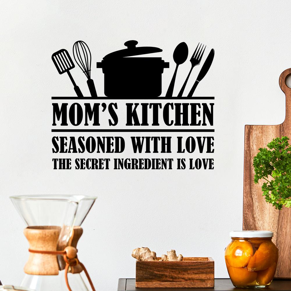 WZ9007 Kitchen Kitchenware English Slogan Restaurant Home Background Wall Decoration Wall Sticker