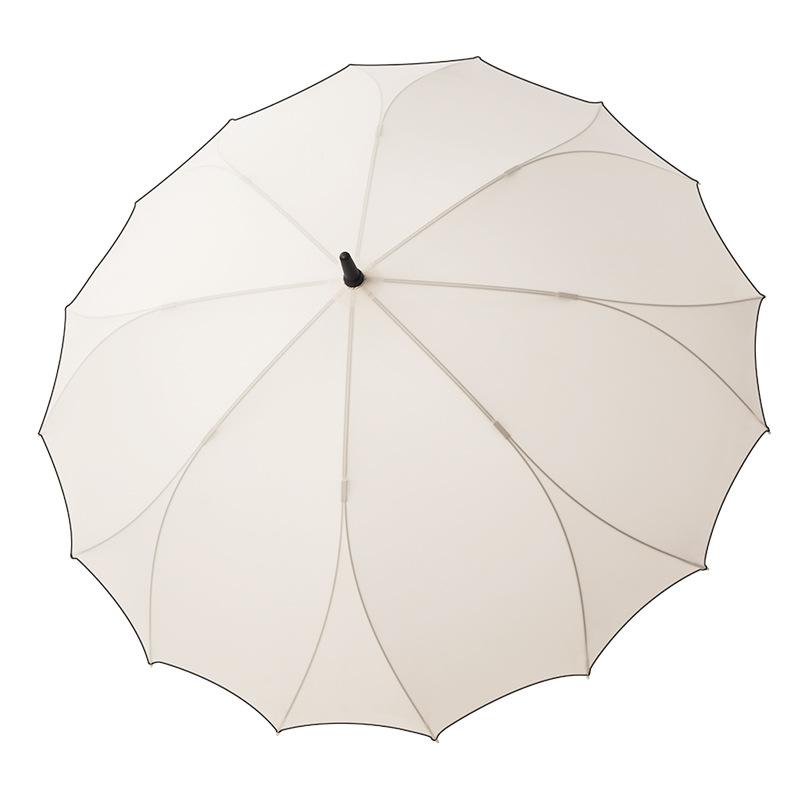 New 16-bone Umbrella One-piece Umbrella Parasol Long Handle Umbrella Hand Open Umbrella