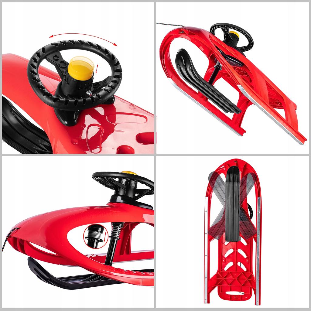 KADAX Plastic Sleds with Steering Wheel Sled Nartosanki Slider Downhill