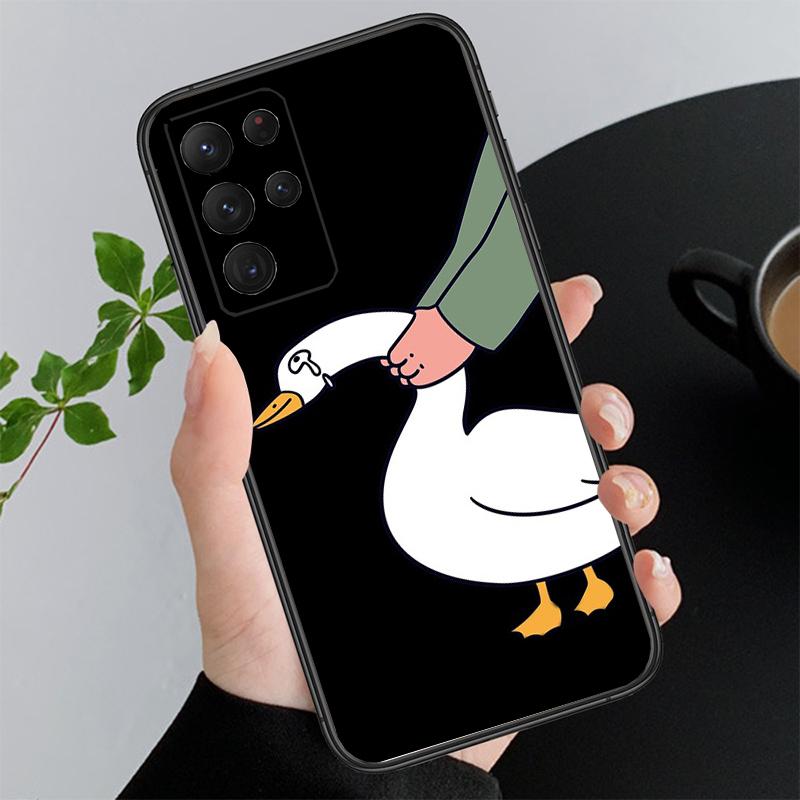 Cartoon Duck Phone Case For Samsung A15 A35 A55 A52 A53 A54 A33 A34 A25 A05S A16 A14 A05 A13 M15 M55 M35