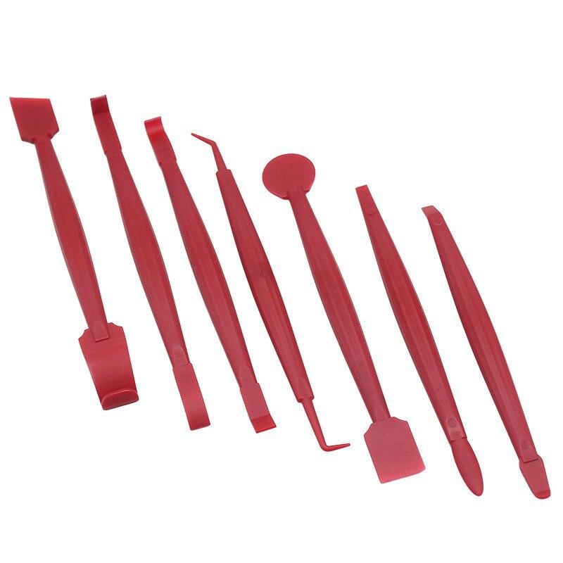7Pcs Car Film Wrap Tool Kit Car Vinyl Wrap Window Tint Film Tool Kit Vehicle Stickers Install Squeegee Set Scraper Car Accessori красный
