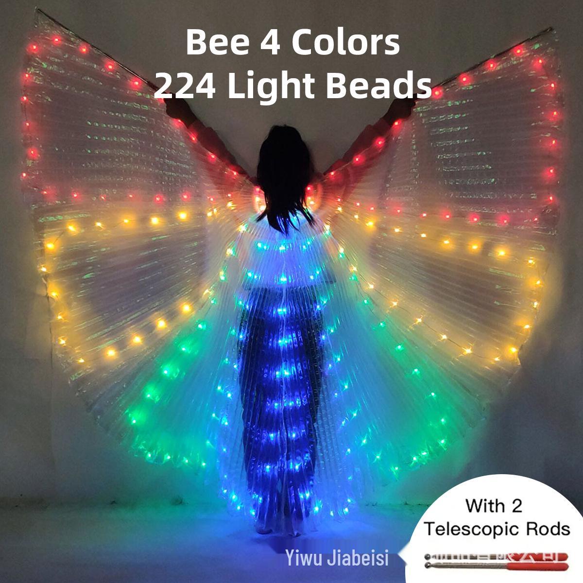 

LED Light-Up Children s Belly Dance Costume with Colorful Luminous Wings 110 cm