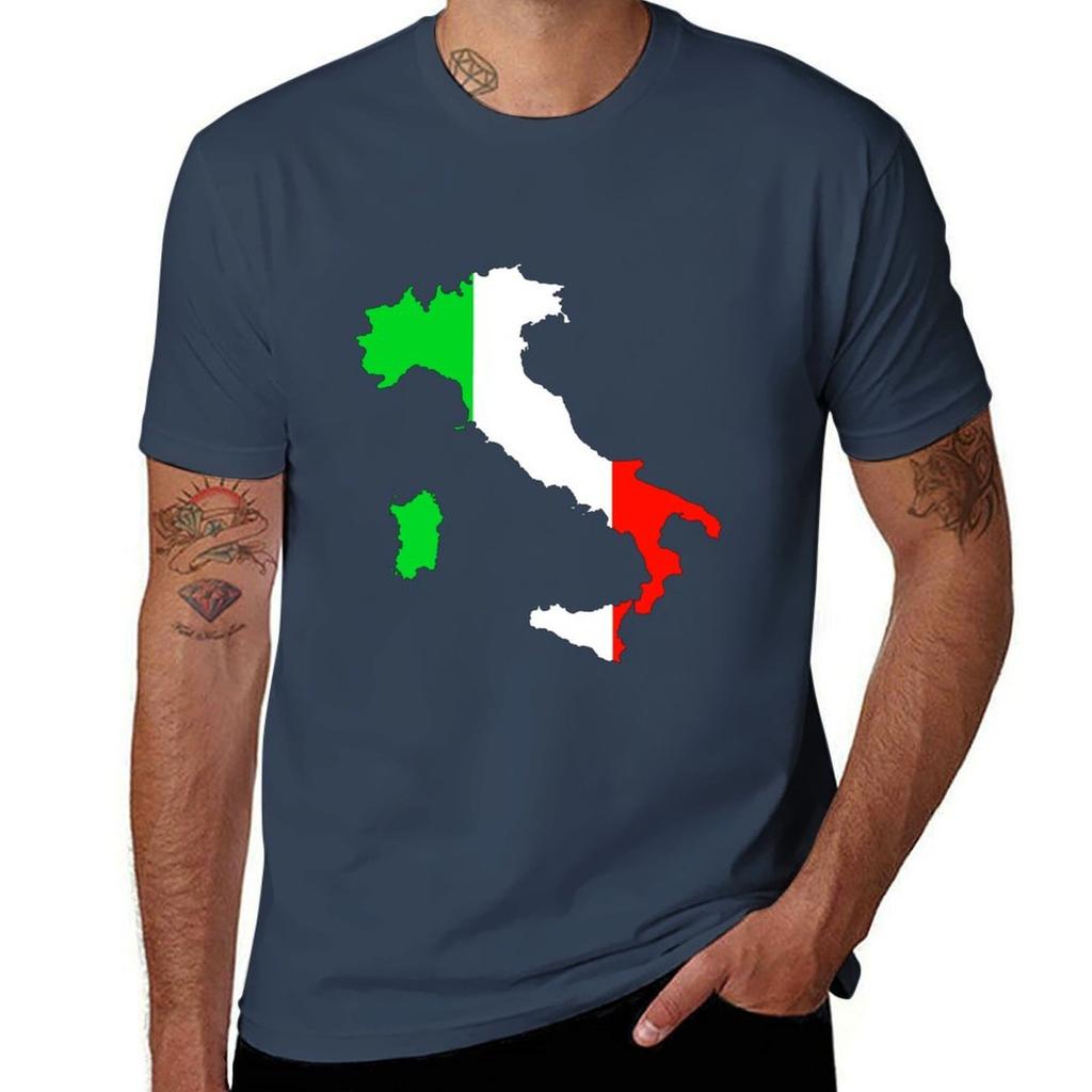 Flag Of Italy And Map Of Italy Tshirt Daily Wear Print Tshirt