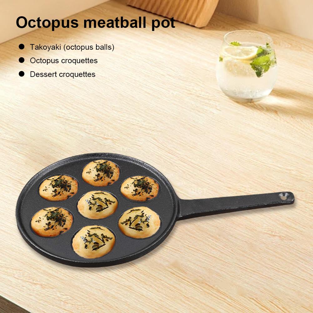 7 Holes Takoyaki Grill Pan Plate Non Stick Octopus Ball Maker Takoyaki Maker Home Cooking Baking Forms Mold Tray Kitchen Gadgets
