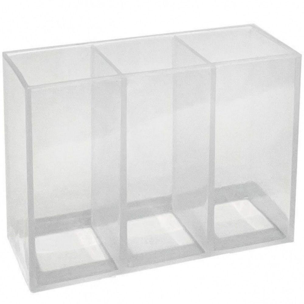 3 Grids Mini Storage Box Self-adhesive Sundries Holder Transparent Makeup Organizer  Home