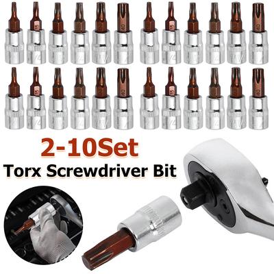 1/4 Inch Screwdriver Bit 6Pcs Drive Hex Bit Sockets Set T10 T15 T20 T25 T30 T40 Socket Socket Joint Hexagonal Hand Tools Parts