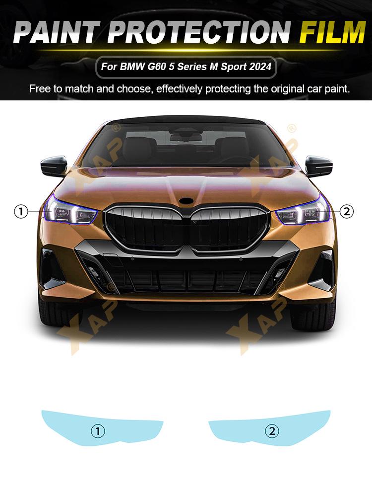 BMW 5 Series G60 TPU Custom Headlight & Mirror Protective Film