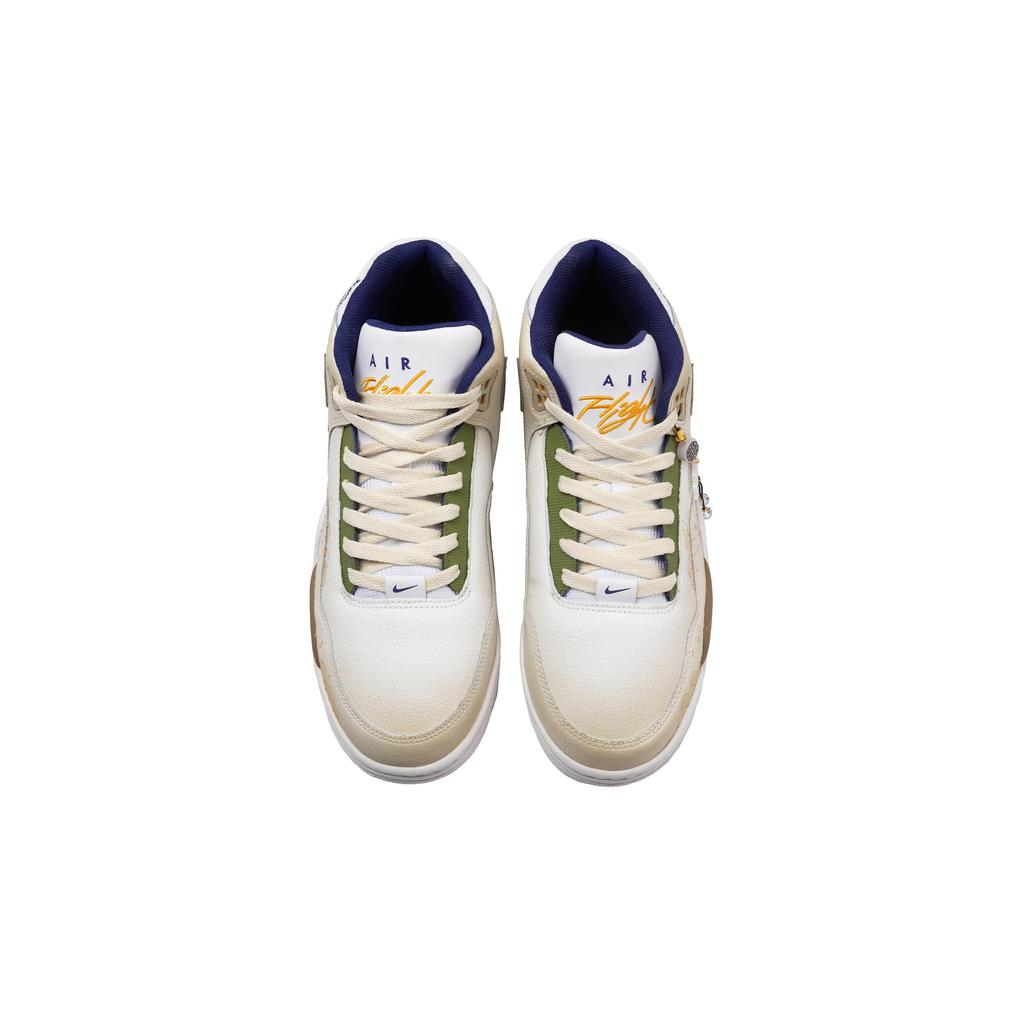 Nike Flight Legacy Résistantes au Glissement Résistantes à l'Abrasion Mi-hautes Chaussures de Basketball Vintage Homme Jaune BQ4212-102(Team365-)