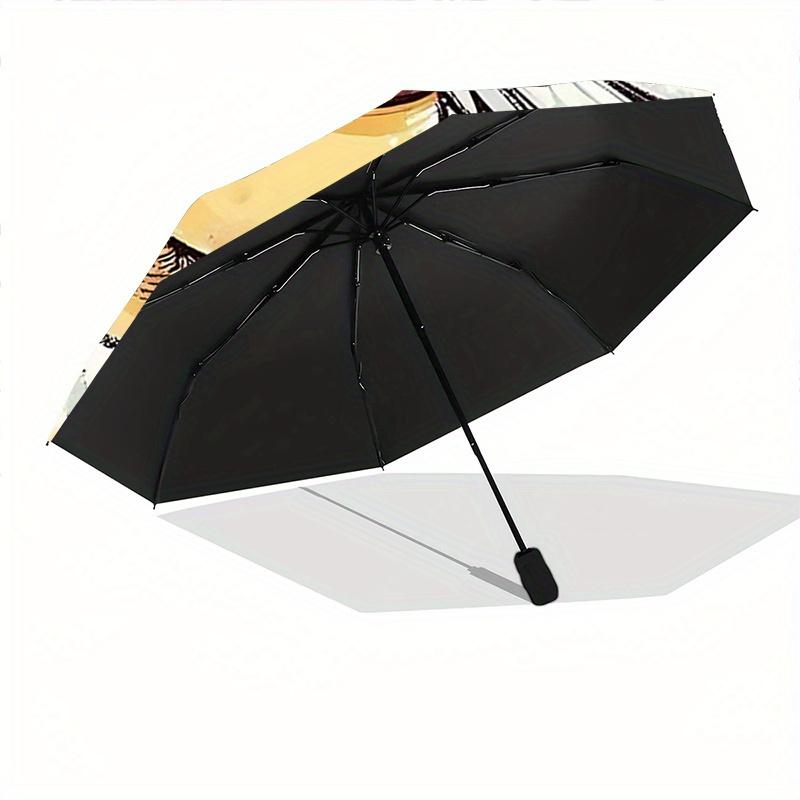 1pc Cupid Winnie the Pooh Automatic Open/CloseUmbrella-CuteUmbrella with Cute Design, Portable 3-Fold Compact Umbrella for Men & Women, Vale