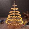 Buddhist Ghee Lamp Holder - Seven Stars Oil Lamp with Lotus Design for Temple Offerings and Everlasting Candle Display.