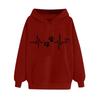 2025 new European and American fashion printed velvet versatile long-sleeved loose hooded sweater women's top trendy clothing