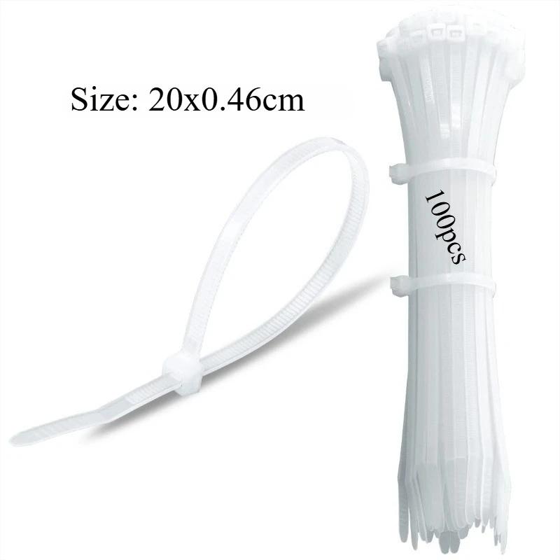 Nylon Electronic Zip Ties 100 Pcs Professional Self-Locking Cable Tie Straps Black UV Multi-Purpose Tie for Garden Fence Outside