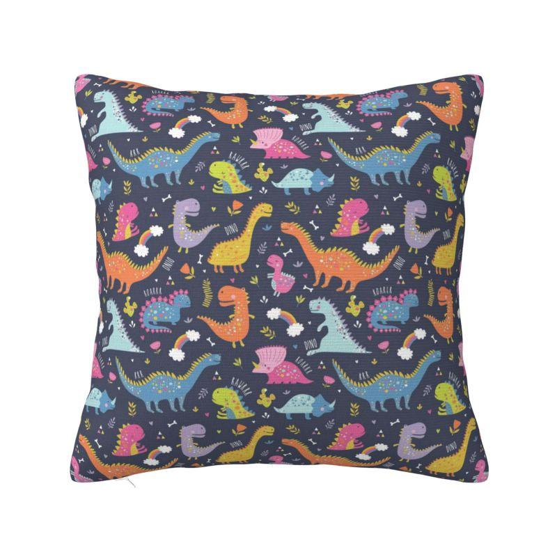 Wild Trex Dinosaur Roars Throw Pillow Case Living Room Decoration Cute Cushions Cover For Sofa Car Square Polyester Pillowcase