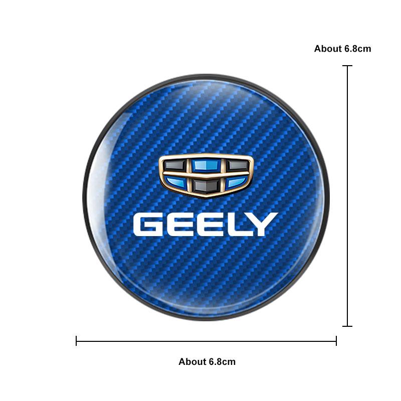 2Pcs Carbon Fiber Leather Car Coaster Water Cup Mat For Geely Galaxy L7 L6 Boyue Borui Coolray Non-slip Pad Interior Accessories