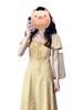Dopamine Wears French Yellow Floral Dress Women's New Summer Beautiful Long Dress Small Man