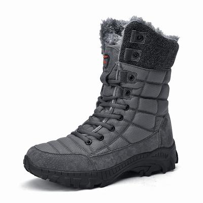 Winter Schneestiefel für Herren, superwarm, wasserdicht, Leder, dick, kältebeständig, Plüsch, hohe Stiefel in großen Größen, Outdoor-Sneakers