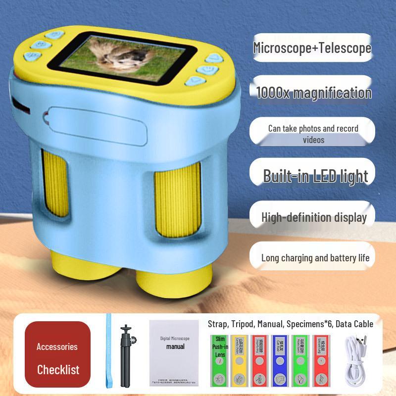 Portable 1000x Microscope Camera for Kids' Science and Middle School Projects.