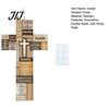 Rustic Wall Decor Easter Wooden Cross Ornament, Hanging Pendant with Hemp Rope for Decor, Religious Home Decoration, Solid Wood Scripture Sign