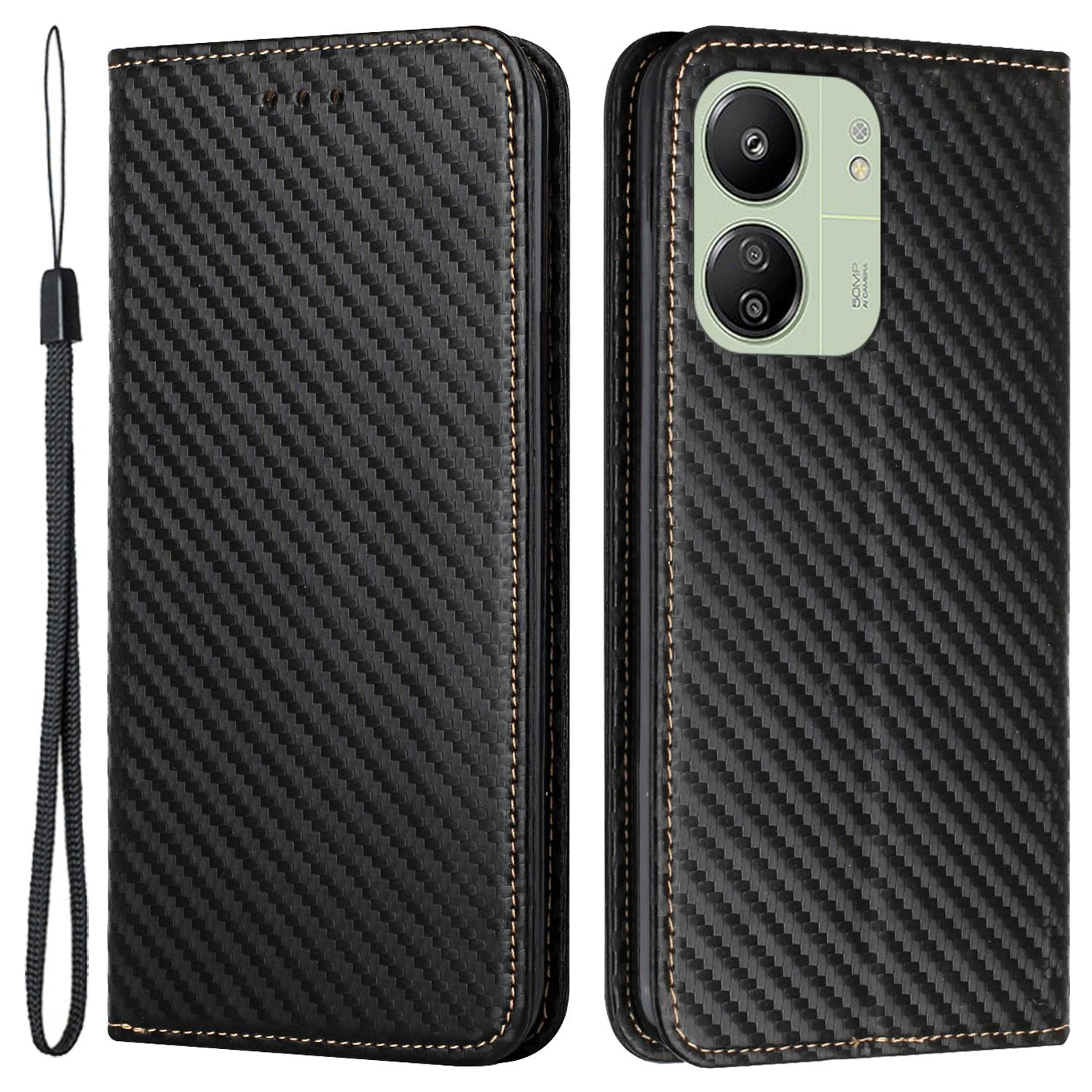 

For Xiaomi Redmi 13C 4G/5G/13R 5G/Poco M6 5G/Poco C65 4G Case Leather Wallet Phone Stand Cover Black