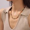 Bohemian Gold-Plated Beaded Choker with Colorful Natural Stones