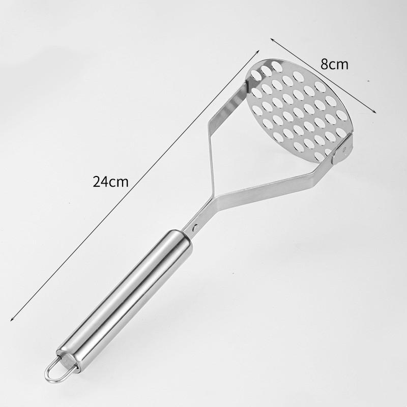 Stainless Steel Potato Masher With Round And Square Openings For Home Kitchen Use