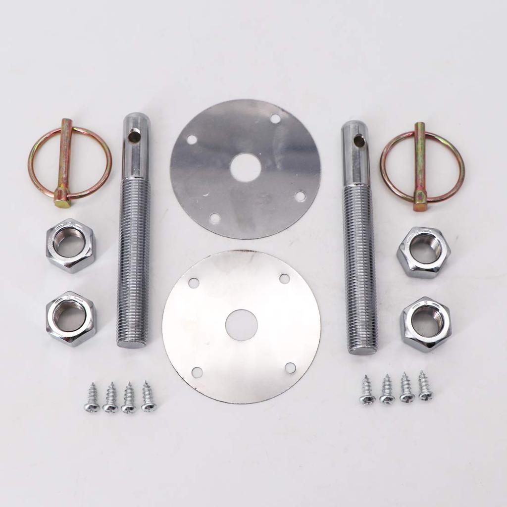 KIPA Stainless Hood Pin Set Chrome Hardware For Chevy Ford Mopar Drag Racing Race Durable # 4056
