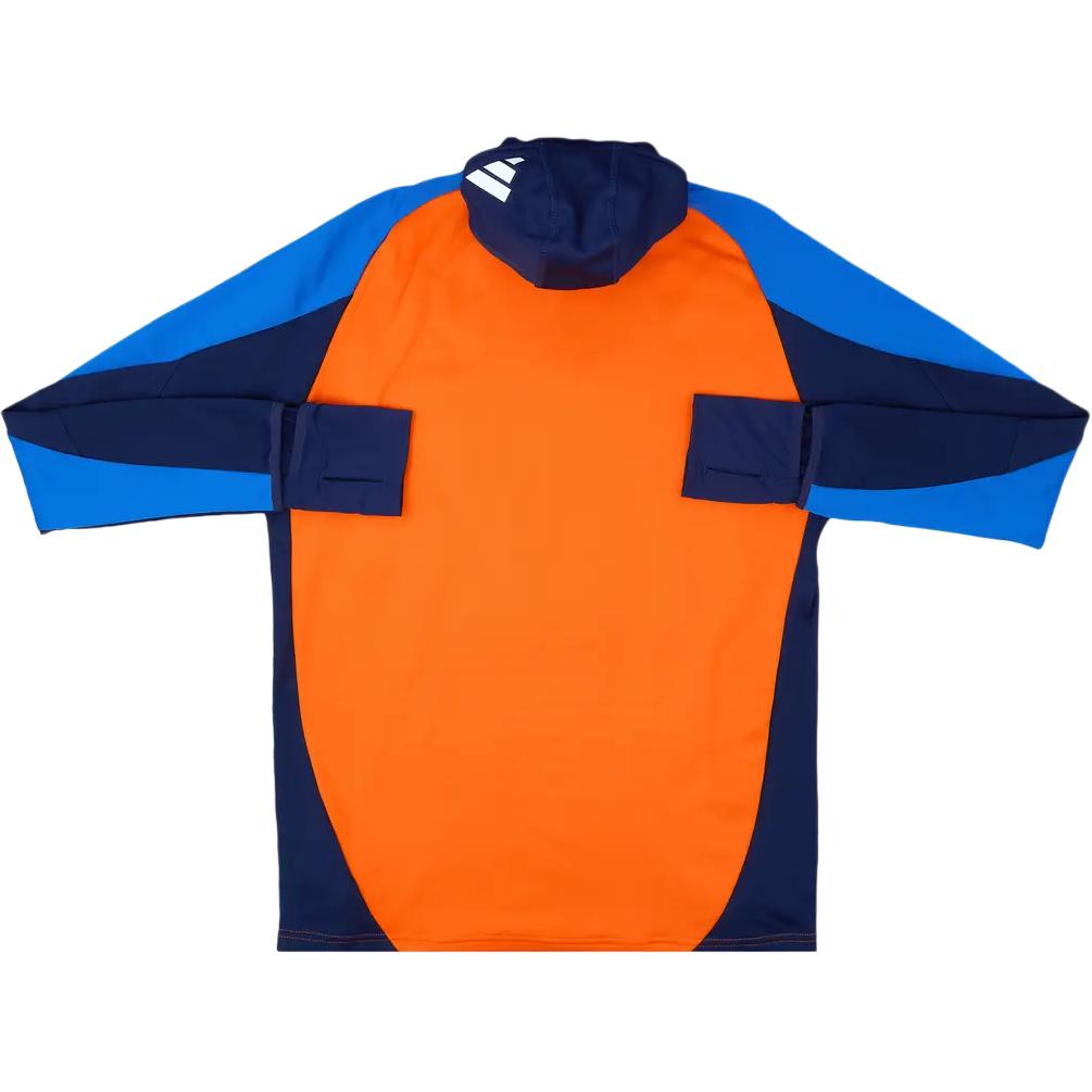 Adidas Juventus 2024-25 Color Block 1/4 Zip Hooded Long Sleeve Comfortable Football Shirt Unisex tops IT3596