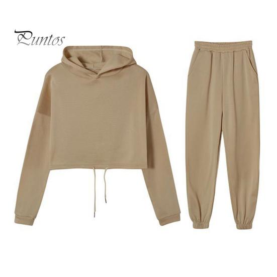 

Женский комплект из 2 предметов: топ и брюки, капюшон, длинный рукав, завязка на талии, эластичные брюки с высокой талией, спортивный костюм для фитнеса M хаки