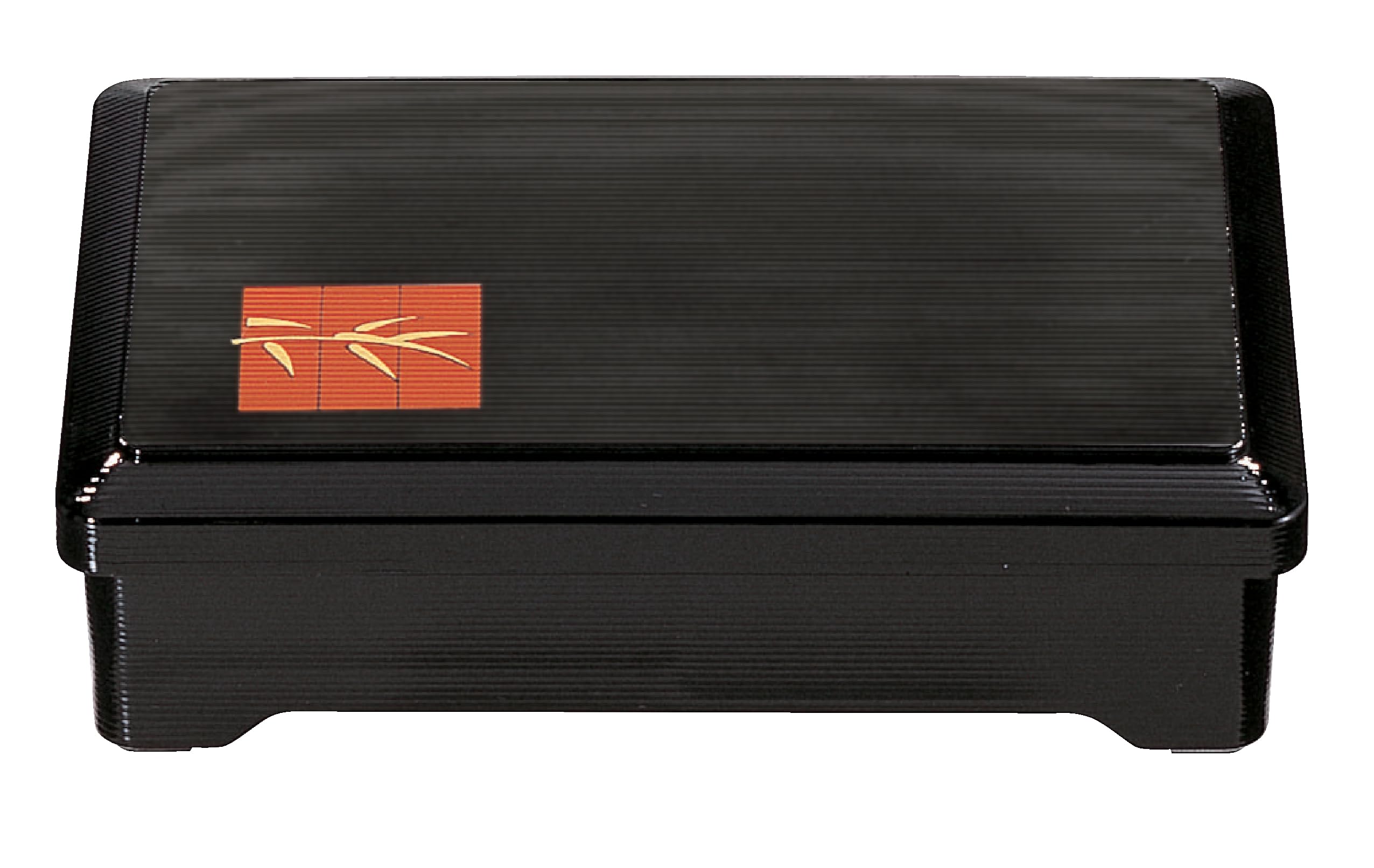 Wakaizumi Lacquerware Bento Black Striped Bamboo Red Interior Box, Design, (with Divider) 1-388-1 чёрный