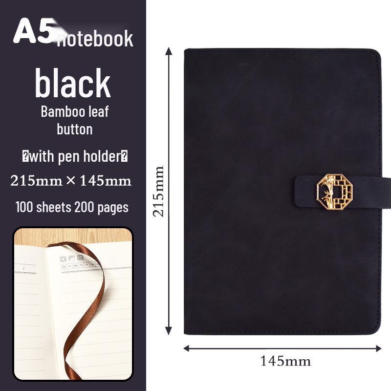 High-End Soft Leather Business Notebook with Magnetic Buckle and Custom Logo - Ideal Gift Set