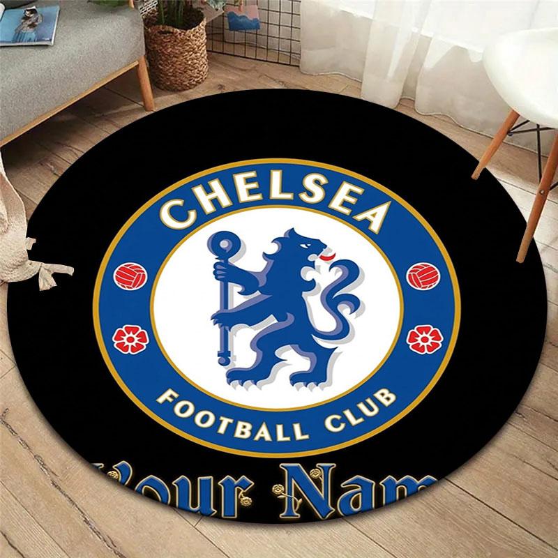 Chelsea F Custom Name Round Area Rug,Carpet Rug for Living Room Bedroom Sofa Playroom Decor,Non-slip Floor Mat